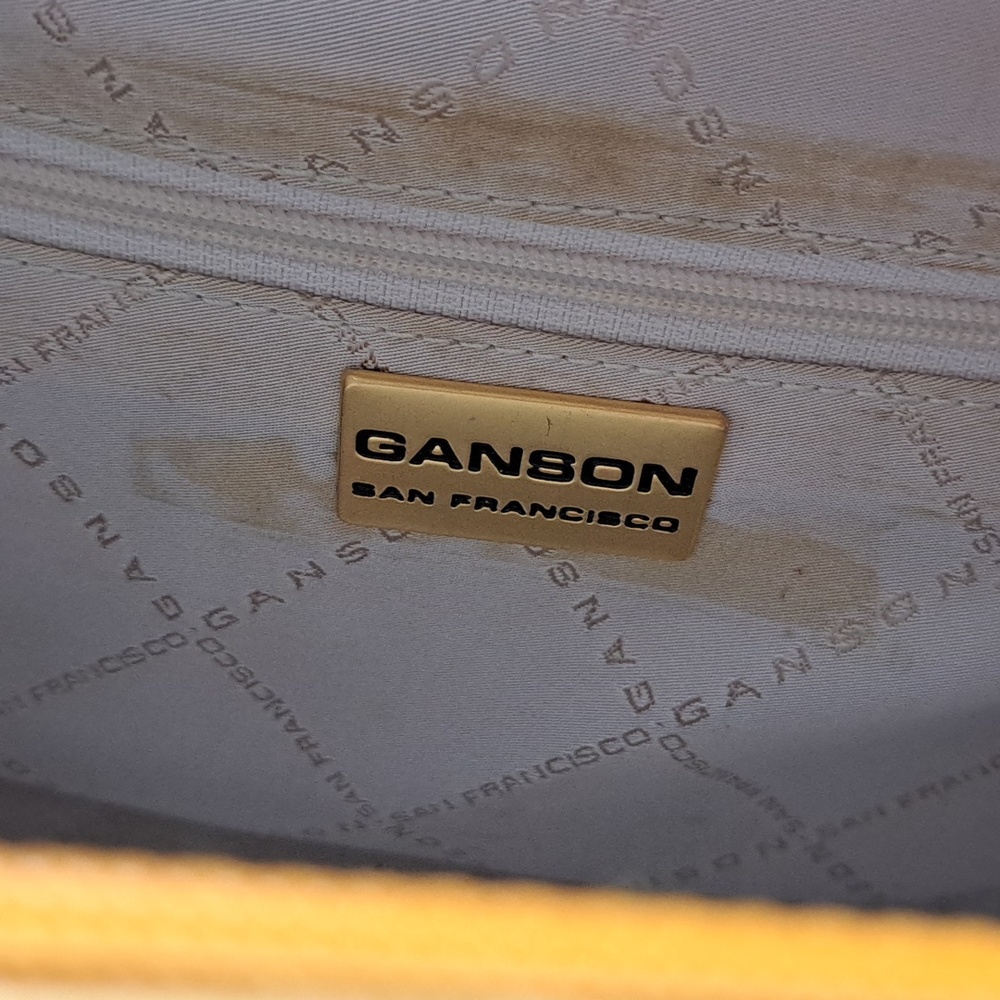 Ostrich Leather Ganson Vintage 70's Yellow Handbag Purse Shoulder Bag - Picture 7 of 12